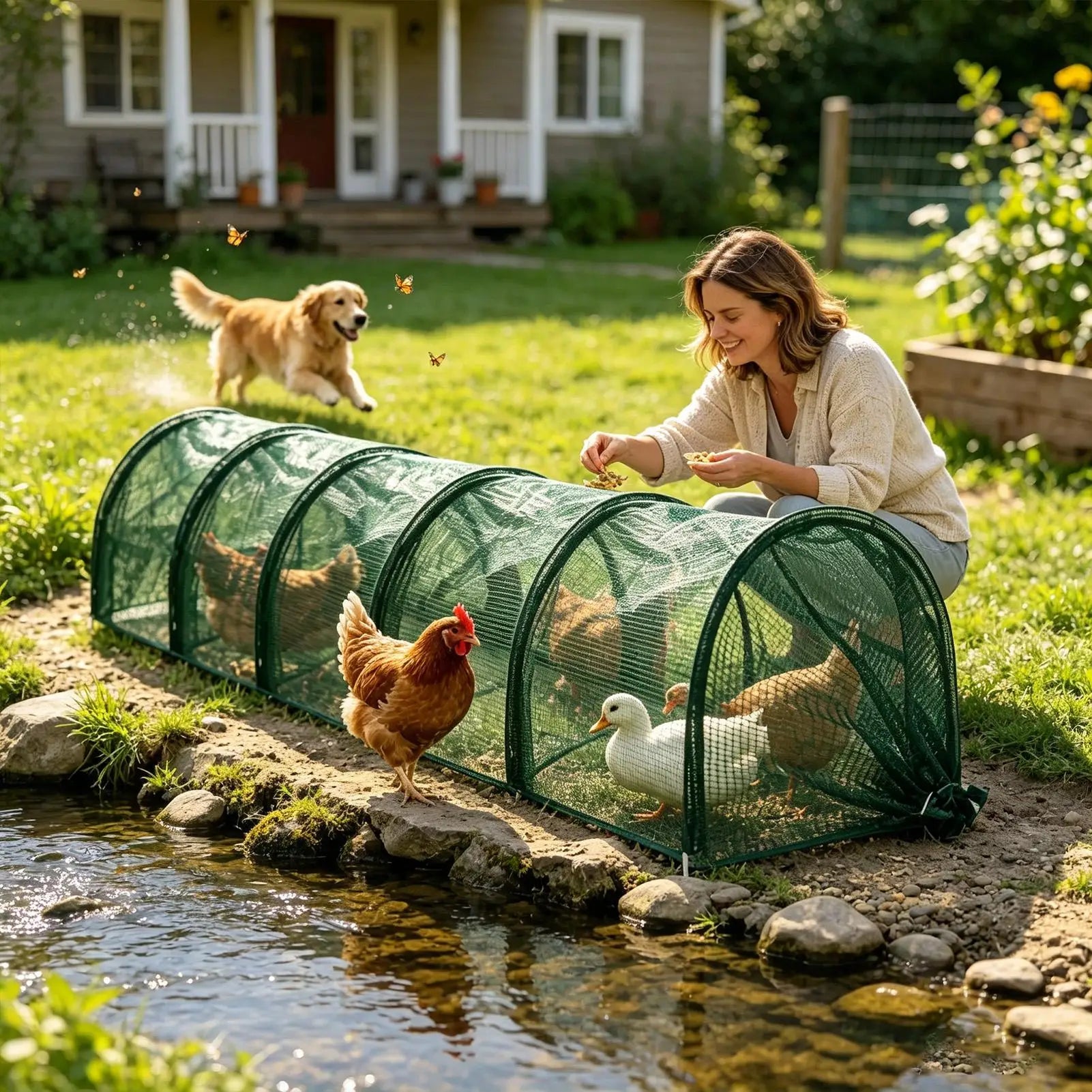 Chicken Tunnel Foldable Long Quick Installation Flexible Yard Outside