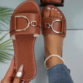 Women Flat Slippers Trend Lightweight Shoes Summer Leather Outdoor