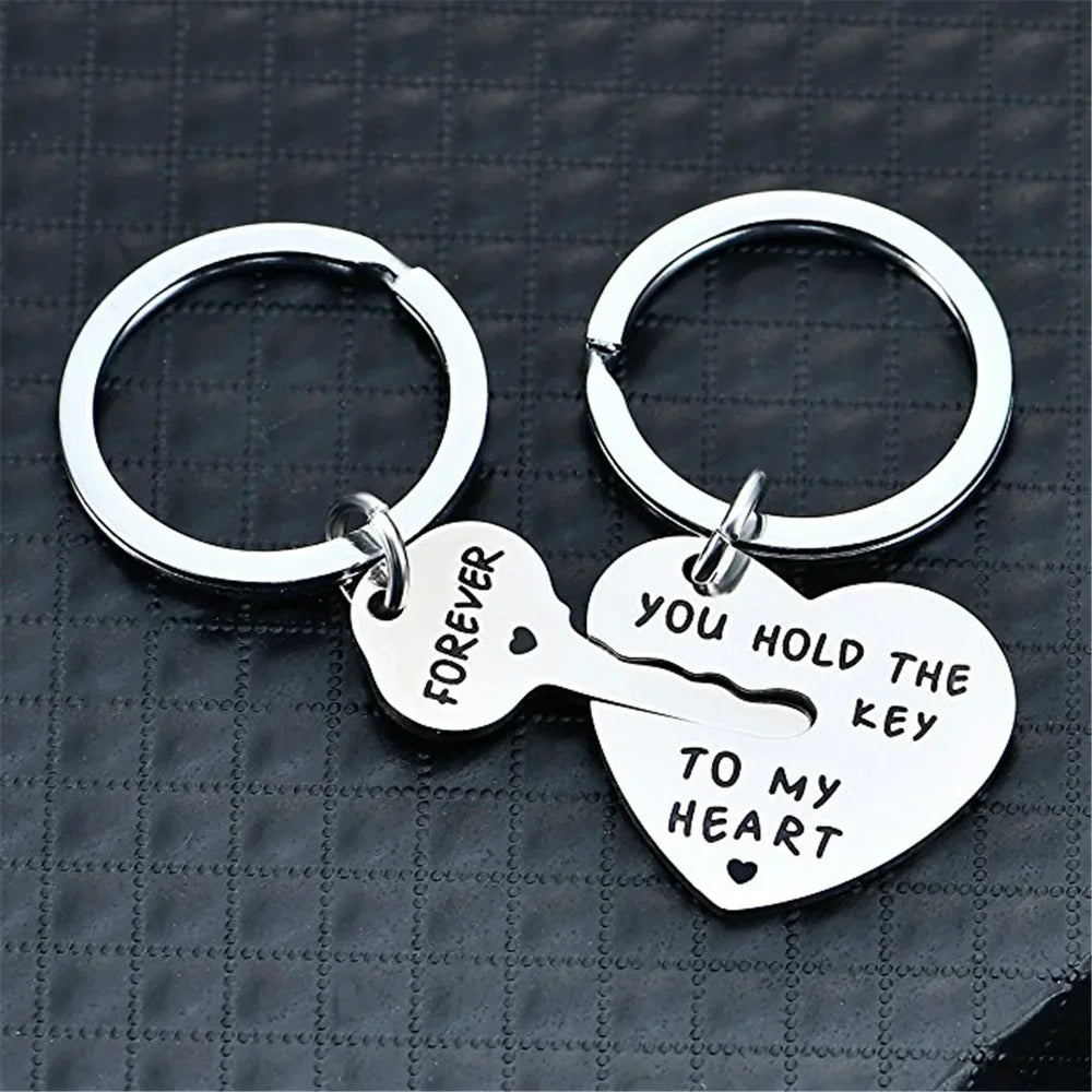 You Hold Key My Heart Forever Keychain Sets Anniversary Gifts Couple