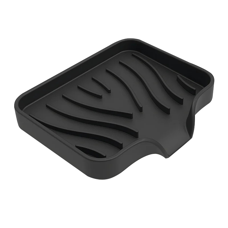 Silicone Faucet Drain Pad Sink Dish Soap Anti-slip Tray Kitchen Mat Zpaxo S Black