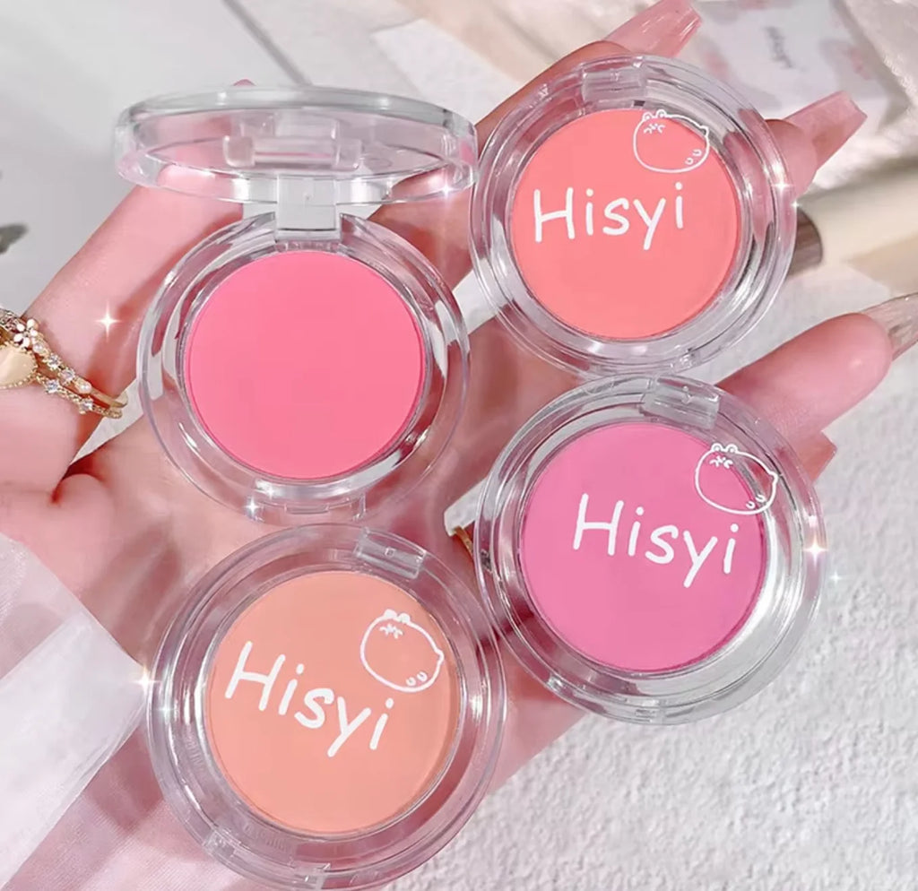 Daily single-color blush - Blush with a subtle wine-like sheen, fine glittering, natural color palette, pure makeup allure Zpaxo