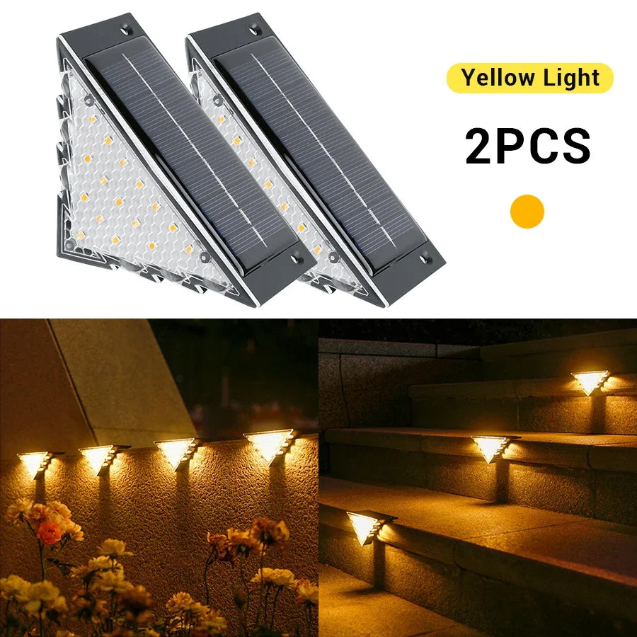 2-Pack Solar LED Outdoor Step Lights – Waterproof Stair Lights