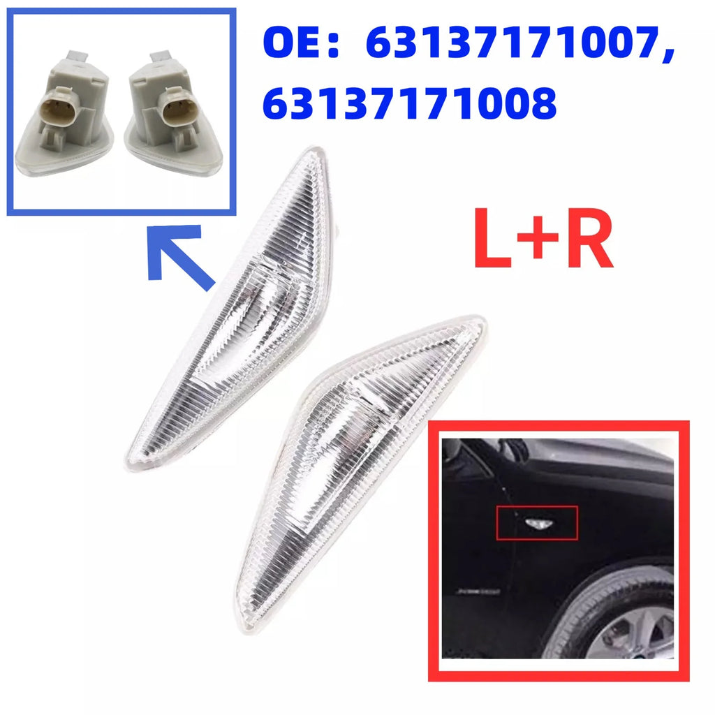 1Pair Vehicle LED Fender Side Marker Light Turn Signal Lights BMW X3