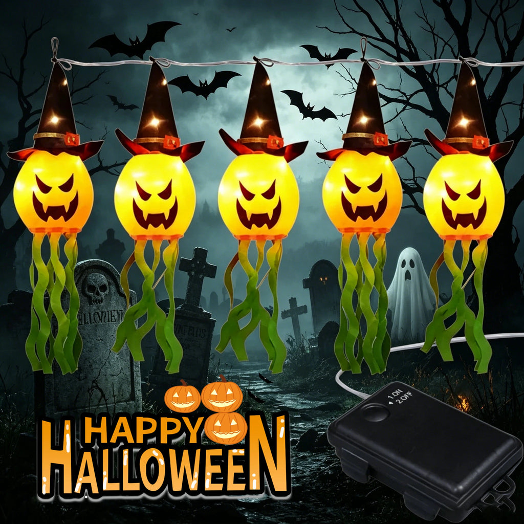 Halloween Glowing Lanterns String Lights Pumpkin Genie Gypsy Ghost