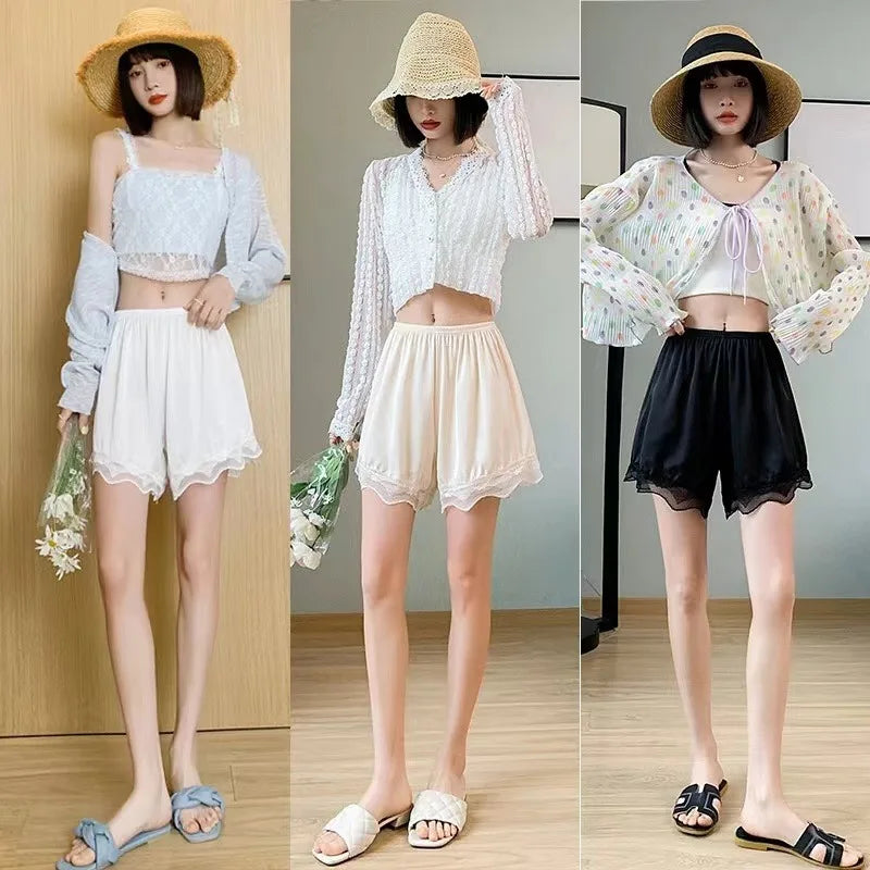 Women's Trim Anti-exposure Shorts Non-rolling Ultra-thin Summer Sleep