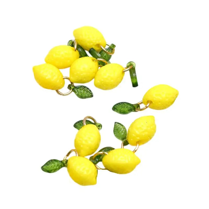 Acrylic Fruit Lemon Pendant DIY Charms Small Charm Handmade Jewelry Zpaxo Yellow