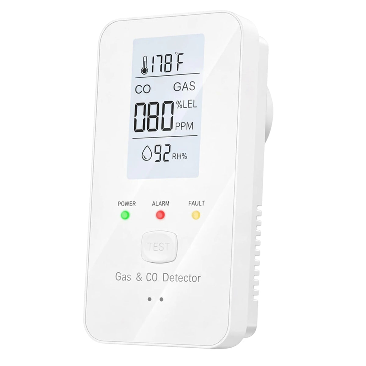 Natural Gas & Carbon Monoxide Detector, Plug in Carbon Monoxide Alarm,Propane,Methane,4-in-1 Combustible Gas & CO Detector Alarm Zpaxo White EU Plug