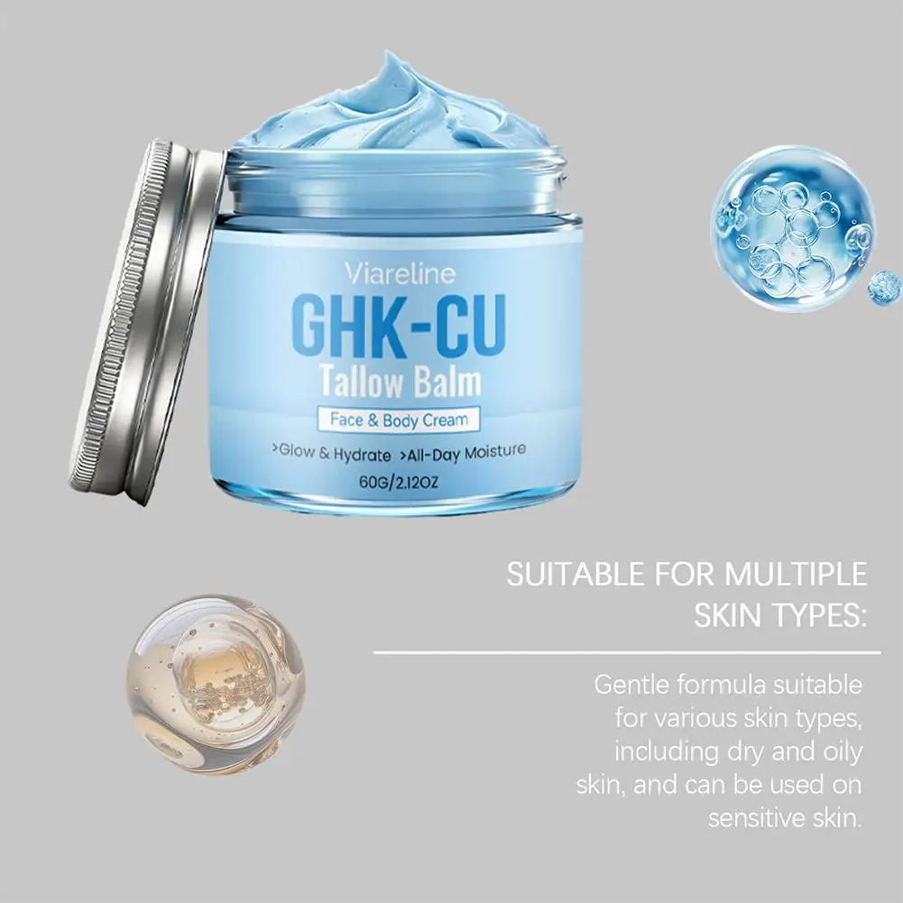 GHK-Cu Copper Peptide Blue Cream | Collagen & Deep Hydration Copper Peptide Face Cream Zpaxo