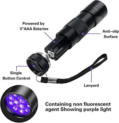 POCKETMAN 395nm UV Black Light Flashlight – Pet Stain Detector