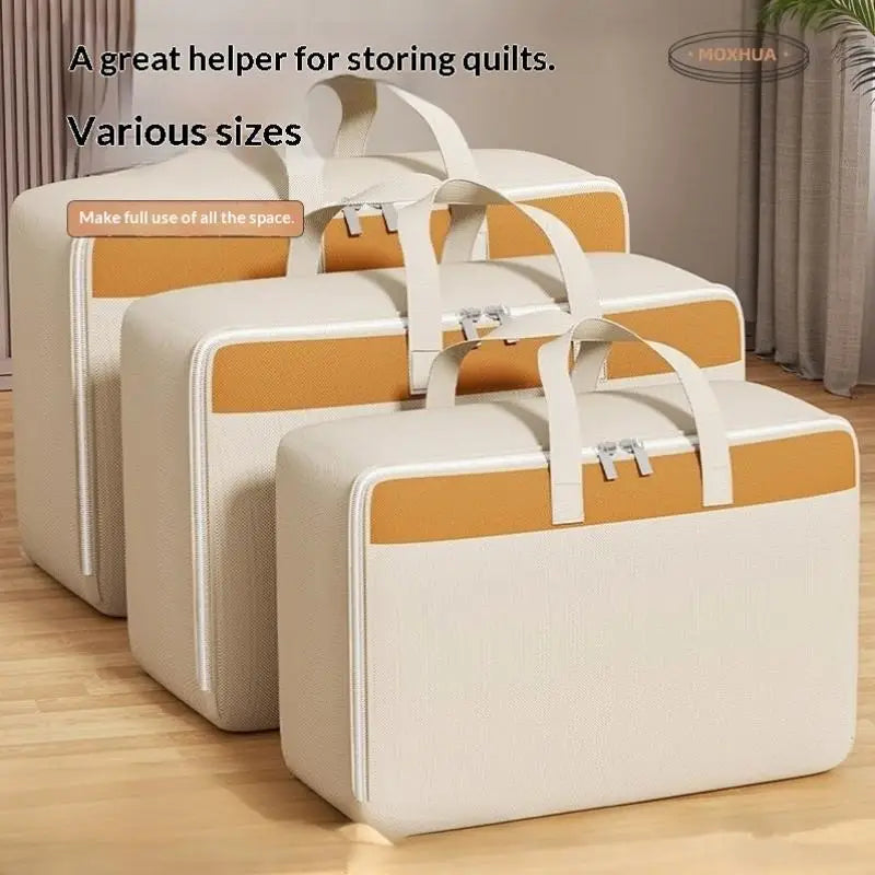 Large Capacity Thick Non Woven Storage Bag Dustproof Moisture Proof Organizer for Clothes Bedding Wardrobe Home Space Zpaxo