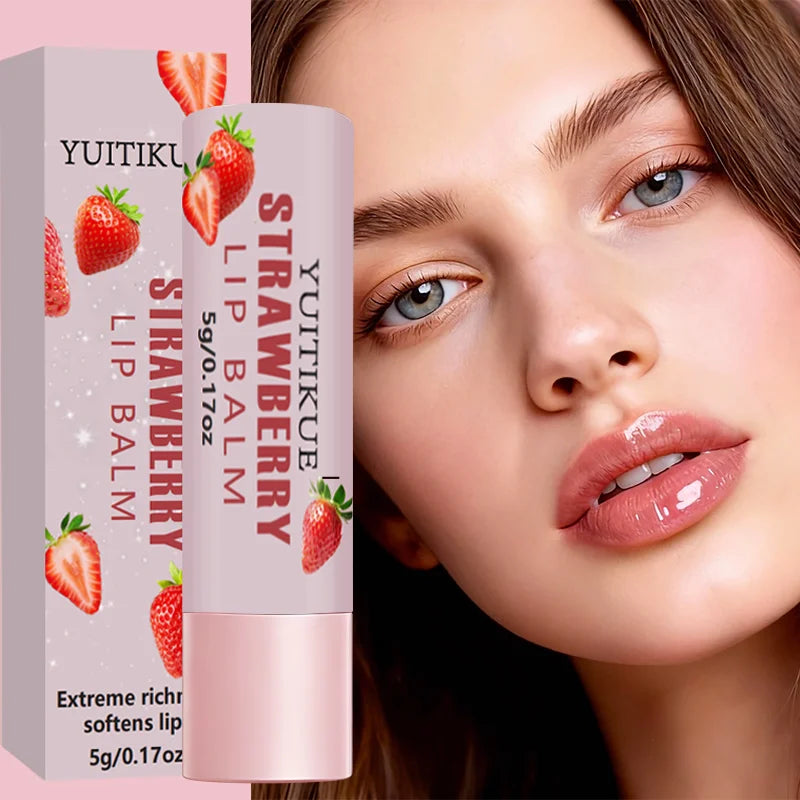 YUITIKUE Strawberry Lip Balm – Hydrating & Glossy Lips Lip Balm Zpaxo