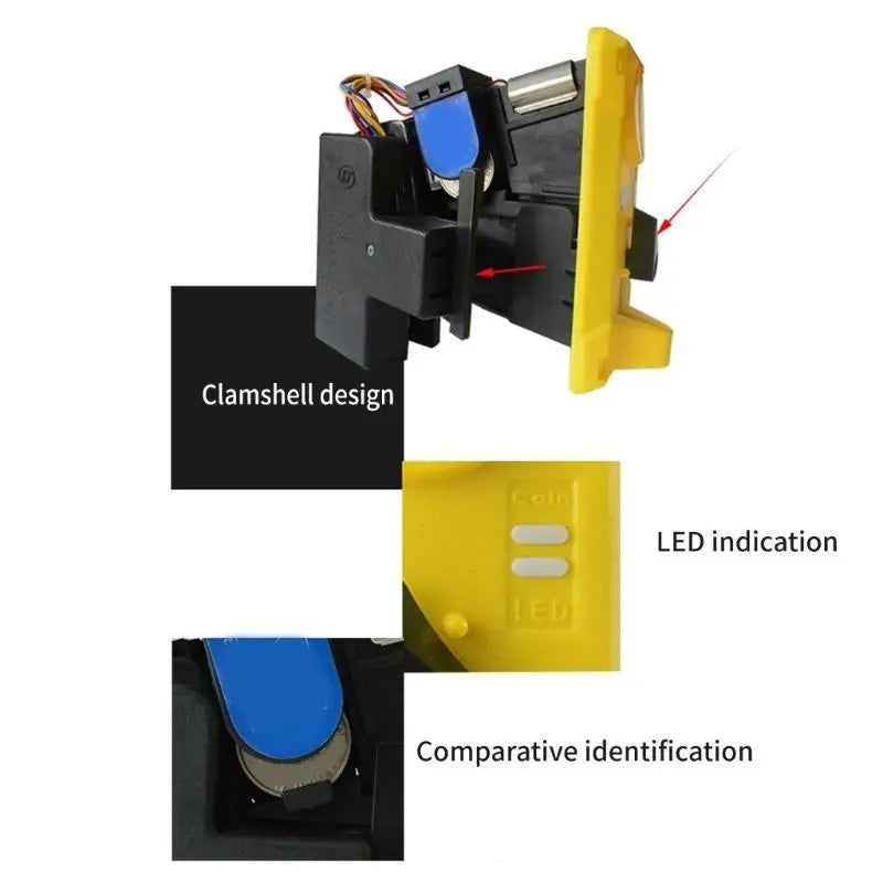 652F Comparable Roll Down Electronic Coin Selector with LED & Wire Zpaxo