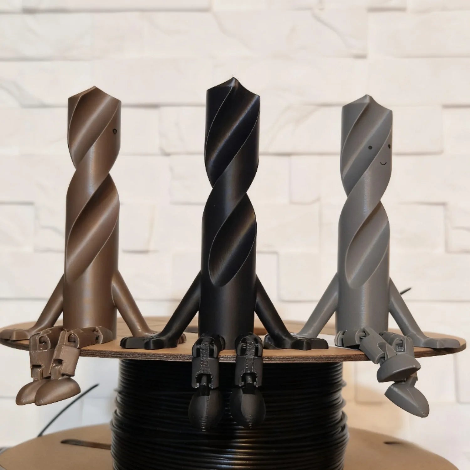 Drill Bit Companion Possessive Leg Sculpture Movable Joints