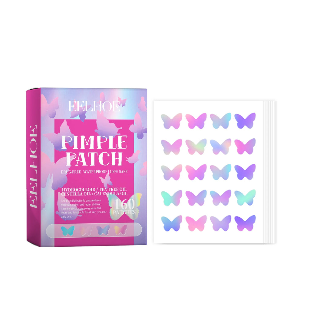 Pimple Patches for Face Cute Butterfly Shaped Acne Patches Hydrocolloid Cute Zit Stickers Parches Para Acne Zpaxo 160 Patches