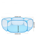 Pet Playpen Outdoor Breathable Small Animals Tent Rabbit Play Pen Foldable Transparent Pet Exercise Fence for Guinea Pig Cage Zpaxo blue