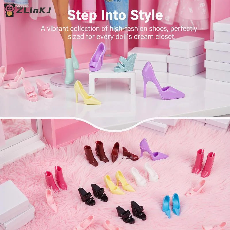 4 Pairs Doll Heels Ankle Boot Supermodel Similar Foot Shape Wearable Zpaxo