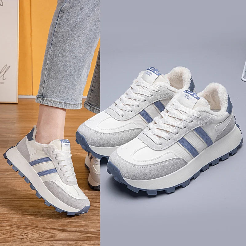 2023 Autumn Winter Fashion Women Sneaker Luxury Warm Soft Casual Zpaxo