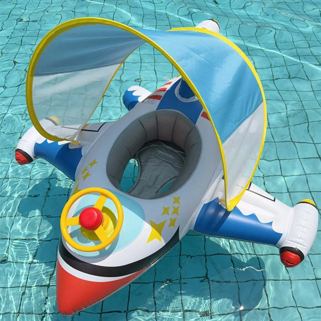 Pool Float Baby Swim Ring Airplane Shape Inflatable Raft Sun Zpaxo