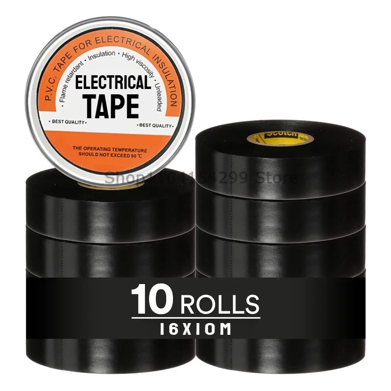 10/100M High-Temperature Resistant Black Rubber Electrical Tape Durable and Soft Insulating Adhesive, Used for Industrial Zpaxo