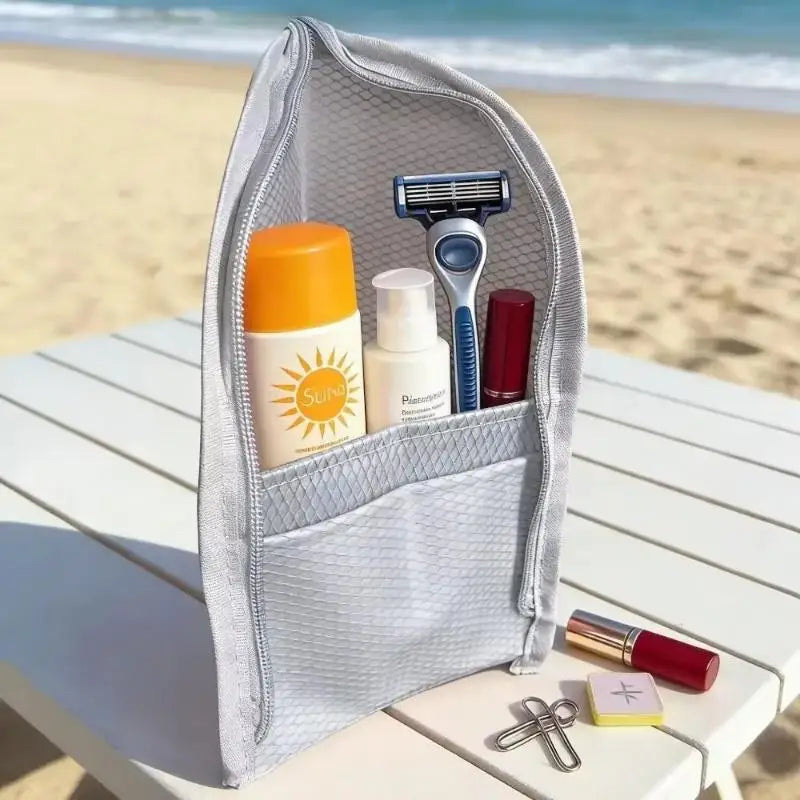 CMLarge Capacity PVC Cosmetic Bag Waterproof Space Saving Toothbrush