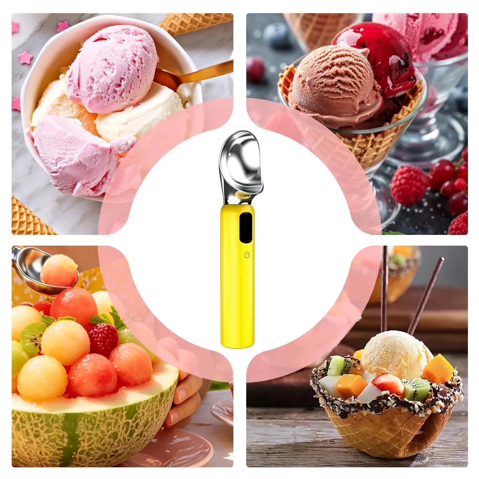 Heated Ice Cream Scoop 3-Speed Heat Conductive Hard Scooper Cheese
