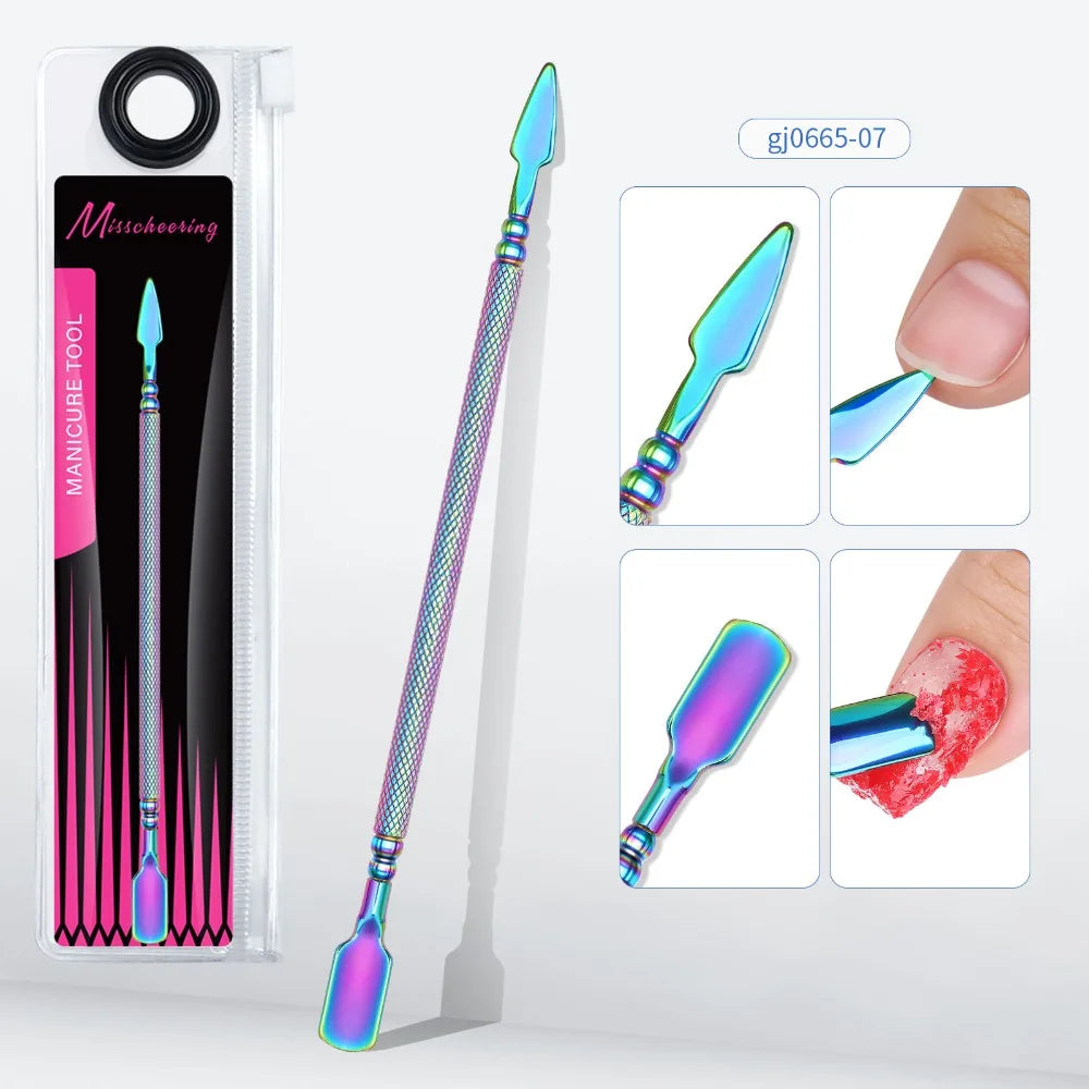 Double Head Nail Cuticle Pusher Hook Stainless Steel Gel Polish Zpaxo Style 07