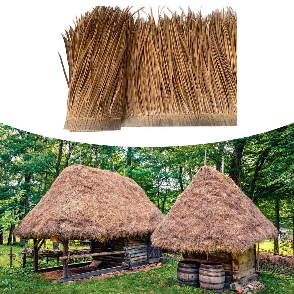 Artificial Thatch Roll 3.28ftx1.64ft Realistic Grass Roof Fence Decorative Ornament shutter Palm Straw Roof Thatch Roofing Panel Zpaxo