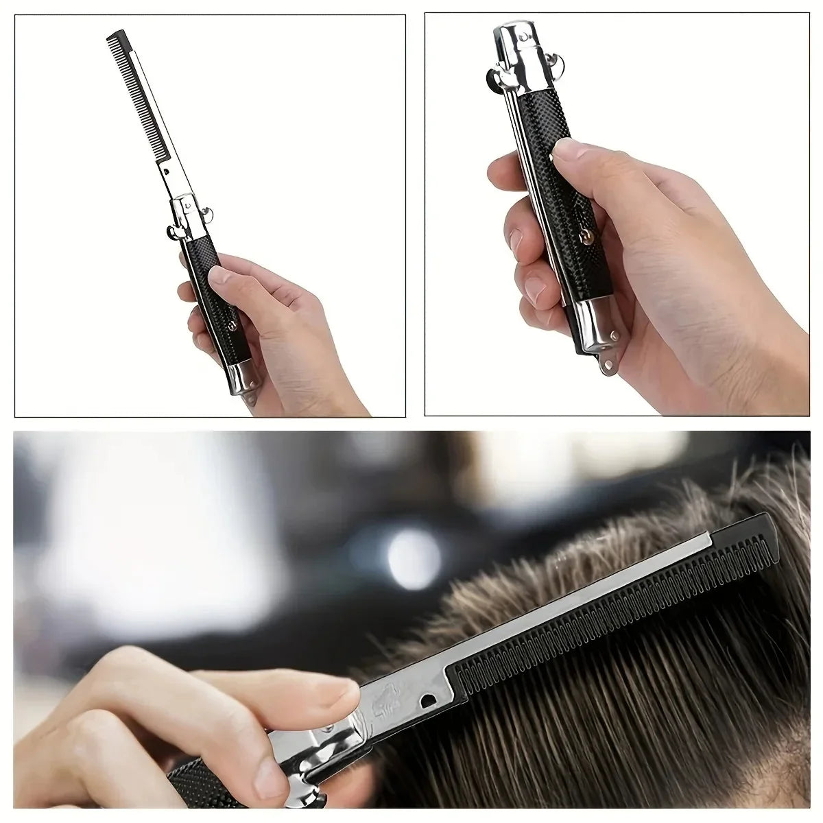 Folding Spring Comb Automatic Combs Foldable Knife Brushes Hair Trimmer Comb Brush Accessories Butterfly Mens Pocket Knife Comb Zpaxo