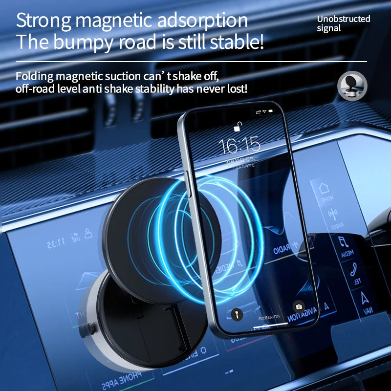 Car Mount Mobile Phone Holder Magnetic Black Technology Universal Adsorption Bracket for iPhone Samsung Vacuum Adsorption Stable Zpaxo