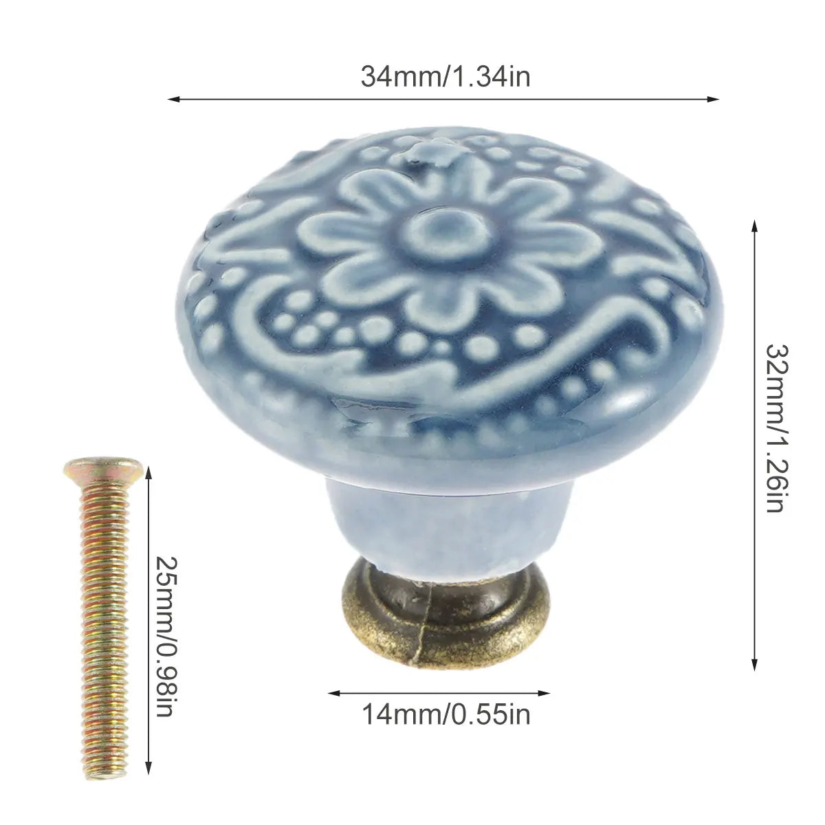 10 Pcs Drawer Pull Handles Round Cabinet Knobs Vintage Ceramic Door Knobs for Closet Cupboard Wardrobe Dresser Kitchen Furniture Zpaxo