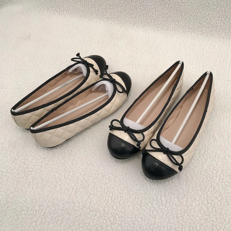 Ballet Shoes Flats Shoes Women's New Embroidery Colored Bow Knot Light Mouth Spring and Autumn Flat Shoes Ladies Zpaxo
