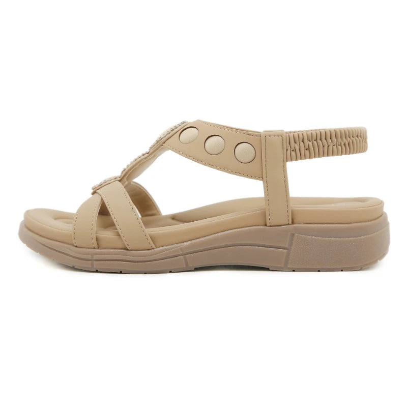 2025 European American Sandals Latex Bohemian Rhinestones Comfortable Zpaxo 5012-3 Apricot 39 China Mainland
