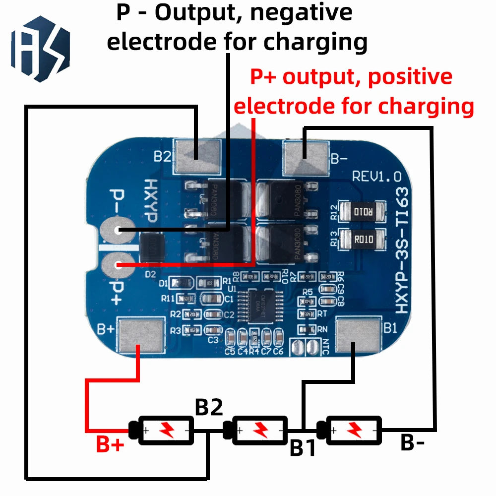 3S 14A 12.6V BMS Lithium Battery Protection Board Overcharge Overdischarge Short-Circuit Protection for 18650 Battery Packs Zpaxo