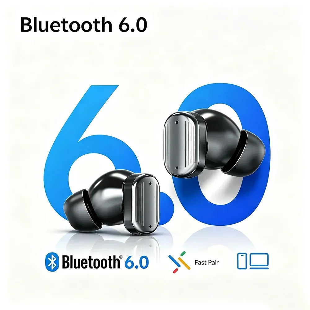 KEBIDUMEI Bluetooth 6 0 Earphones Wireless Ear Earbuds 38ms Low