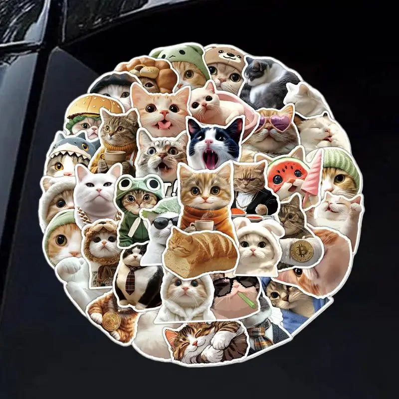 Cat Stickers For Kids Funny Kitten Stickers Waterproof Water Bottle Decals Laptop Supplies For Luggage Guitar Notebooks Zpaxo