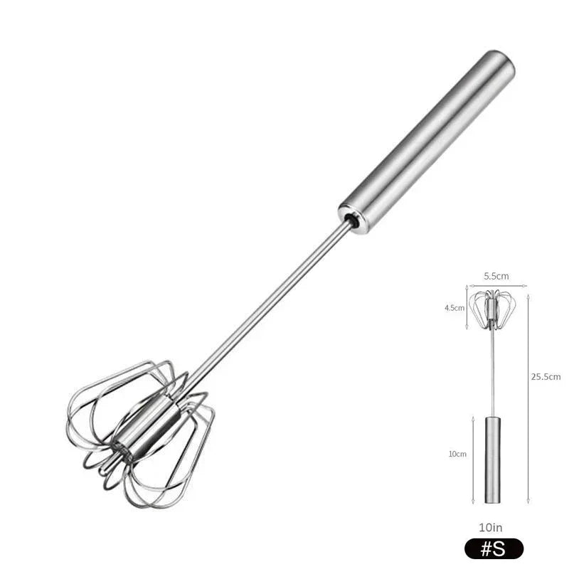 10/12/14inch Stainless Steel Semi Automatic Whisk Blender for Home -Versatile Tool for Egg Beater, Milk Frother, Hand Push Whisk Zpaxo S