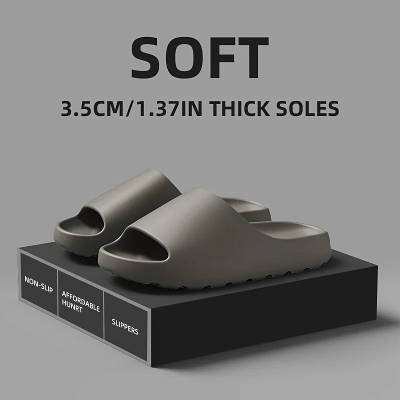 Unisex Slip On Slippers Non Slip Indoor Outdoor Home Shoes Thickened Cushioning Sole All Season Beach Shower Fashion Slides Zpaxo
