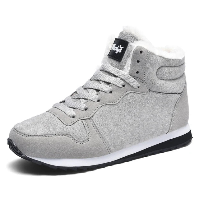 Women Boots Comfortable Winter Shoes Warm Sneakers Snow Waterproof Zpaxo Grey 38