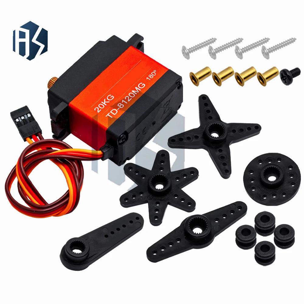 IP65 Waterproof Digital Servo (TD-8120MG) – 20kg High Torque Metal Gear, 180° Rotation for RC & Robotics Zpaxo