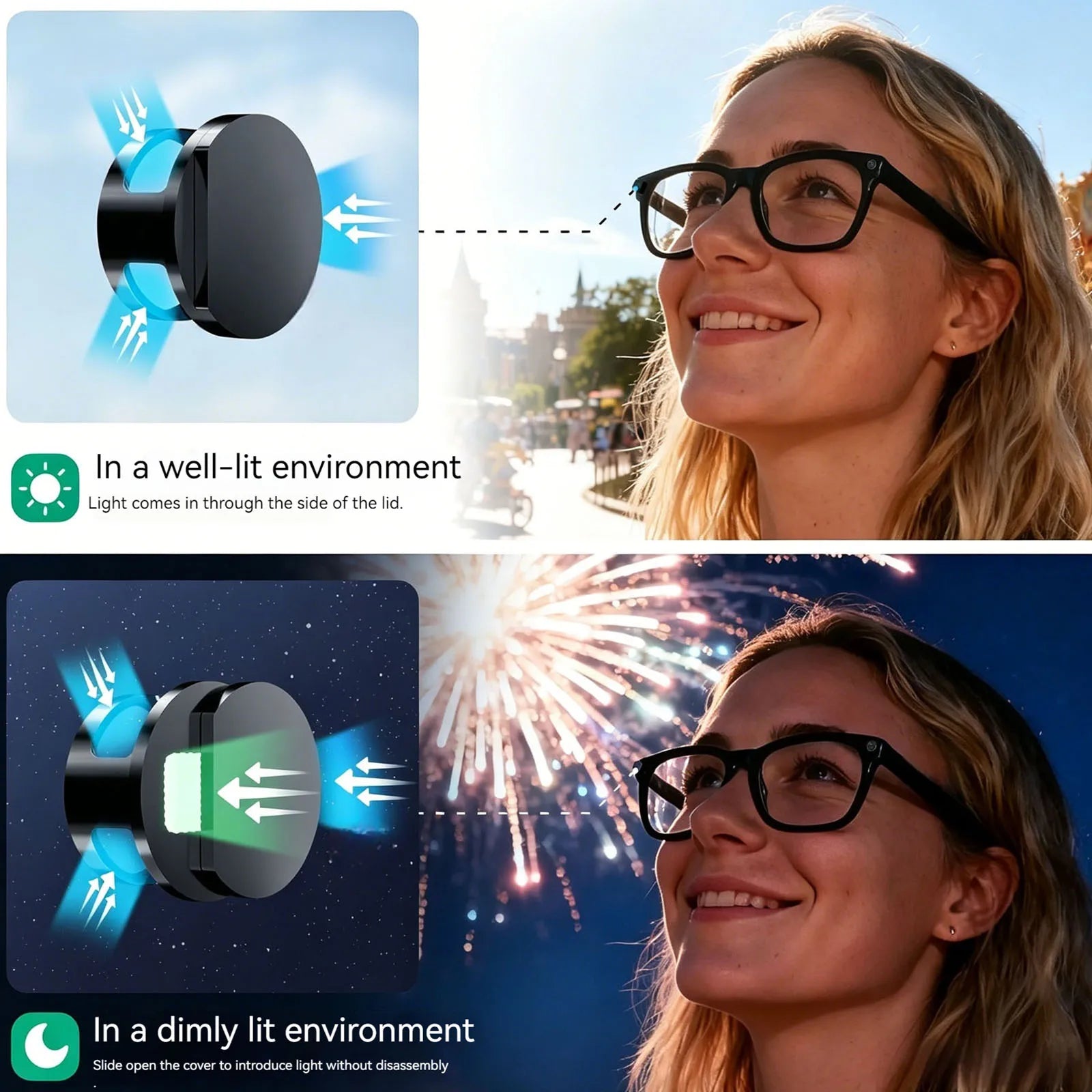 2 4 LED Light Block Cover Meta Glasses's Camera Lens Protect Smart