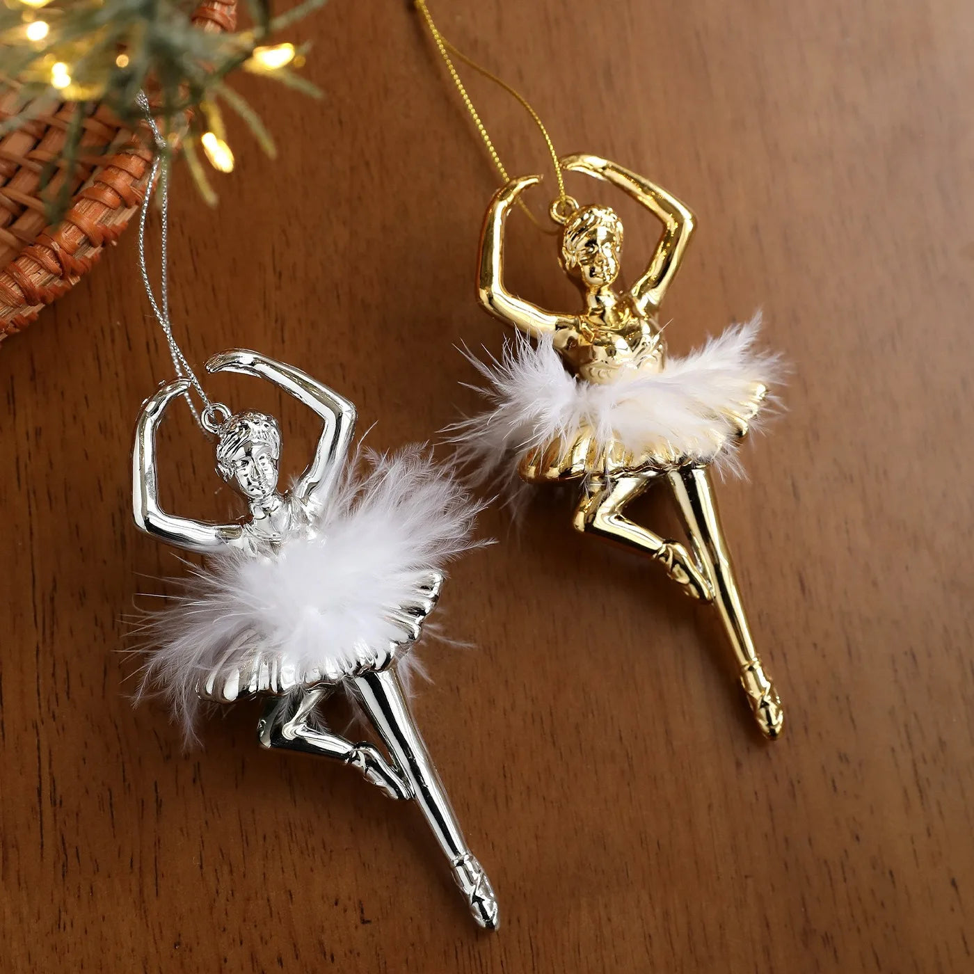 Ballet Girl Feather Christmas Tree Ornament | Festive Pendant Christmas Tree Ornament Zpaxo