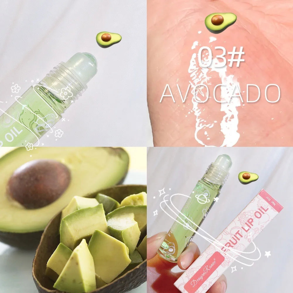 Roll-On Lip Oil Moisturizing Lip Balm Liquid Nourishing Lip Oil Colorless Transparent Fruit Lip Oil New Valentine's Day Gift Lip Balm Zpaxo 03dr64