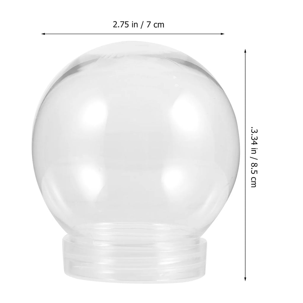 Clear Plastic Snow Globes Round Ball Lightweight DIY Empty Water