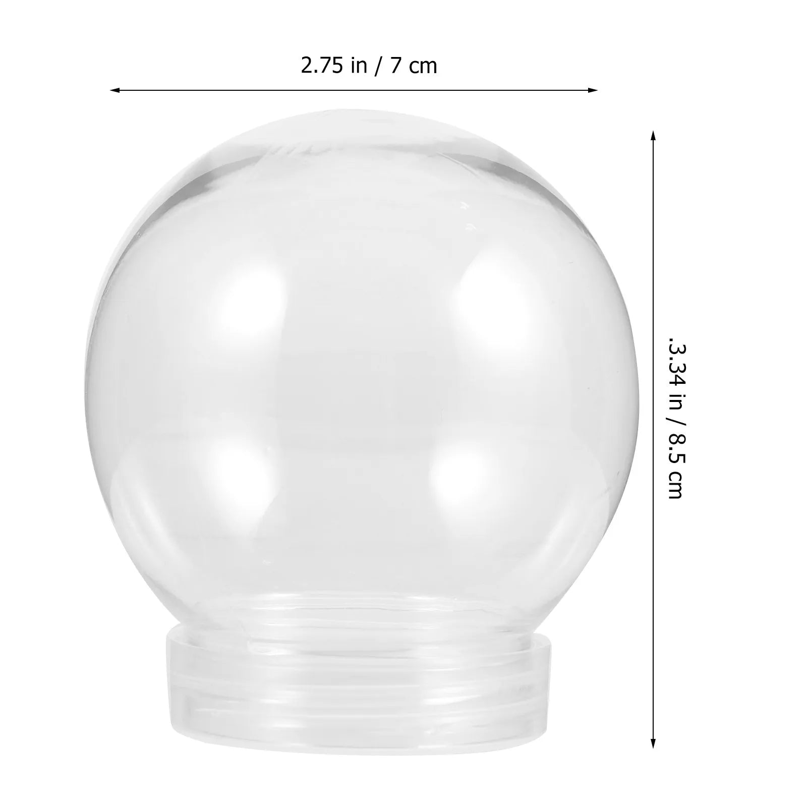 Clear Plastic Snow Globes Round Ball Lightweight DIY Empty Water