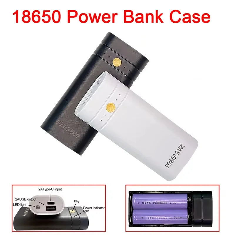 USB Power Bank Charge Shell 5V 6000mAh 2X 18650 C Battery Charger