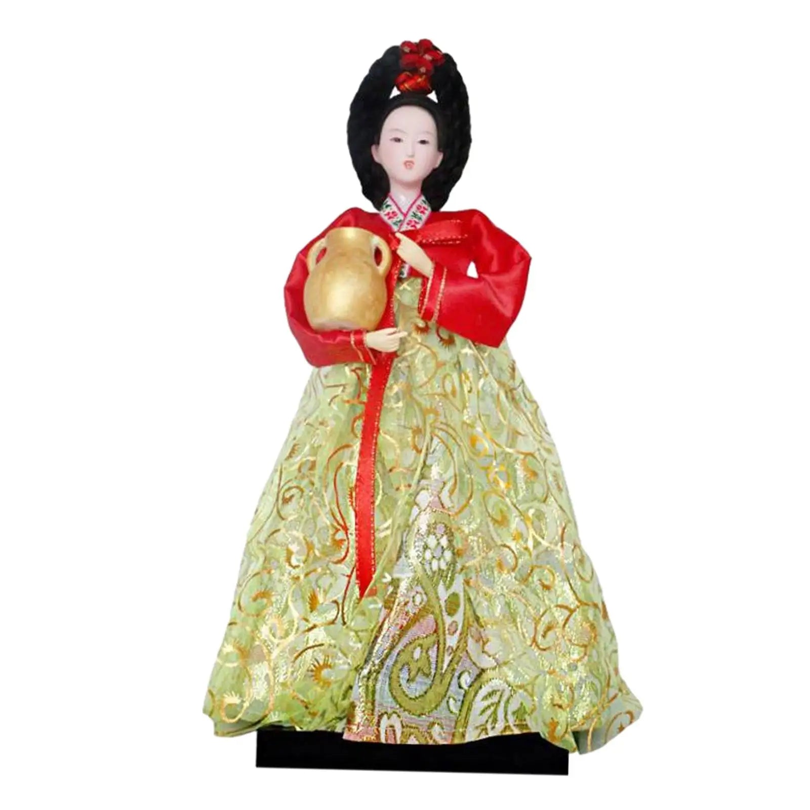 Korean Hanbok Doll Figurine – 12" Resin Collectible Statue Decorative Figurine Zpaxo Style E