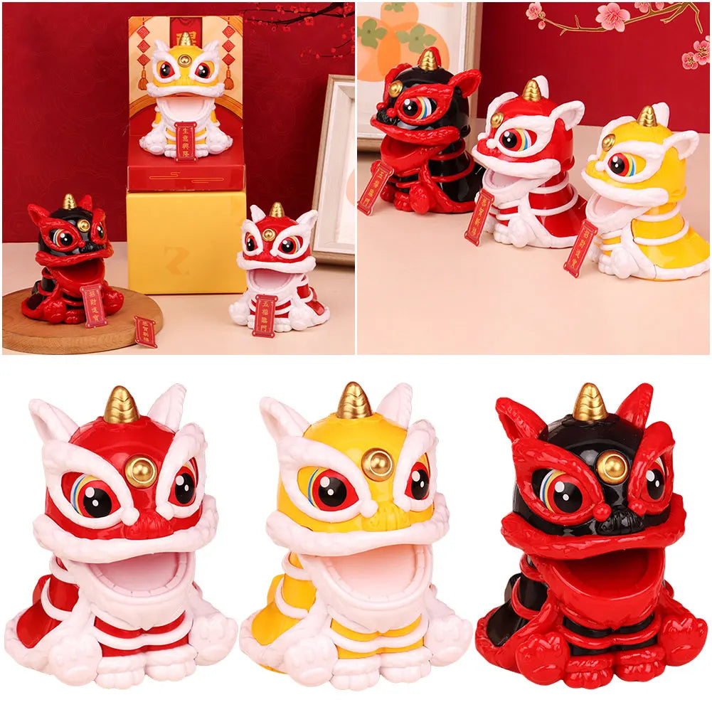 Lion Dance Statue Chinese Style Lion Dance Figure New Year Home Decoration Lion Ornament Lion Tabletop Decoration for Gift Zpaxo