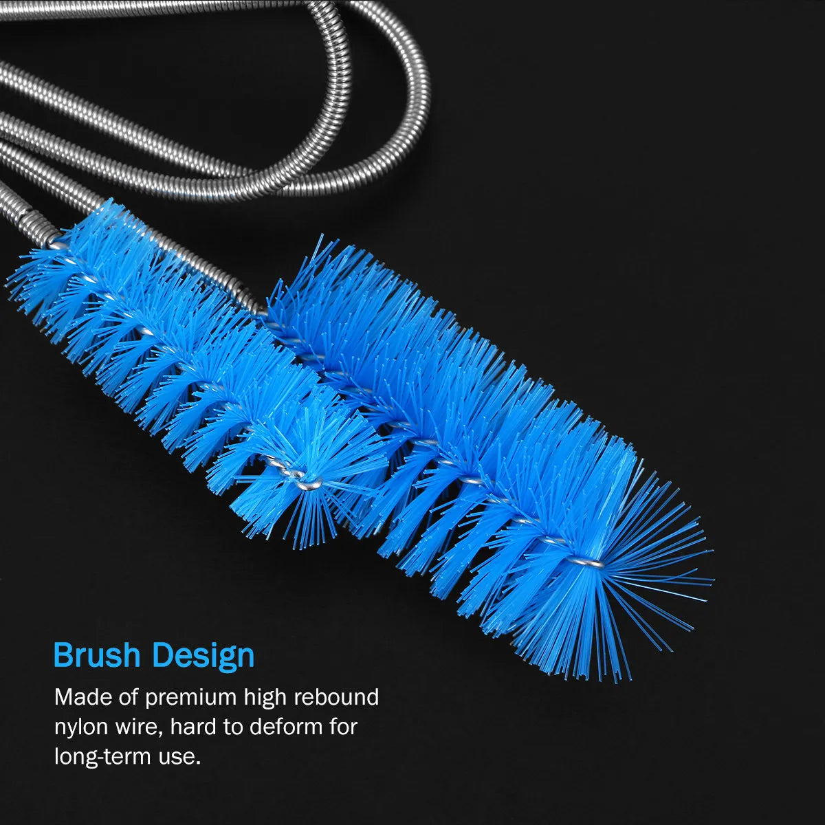 Flexible Double Ended Aquarium Water Hose Cleaning Brush Sky Blue