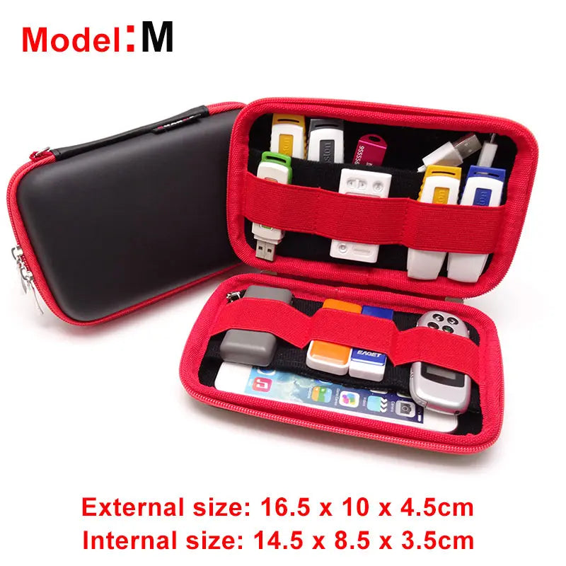 Hard Drive Accessories Case Bag WD Seagate HDD Power Phone USB Cable Zpaxo