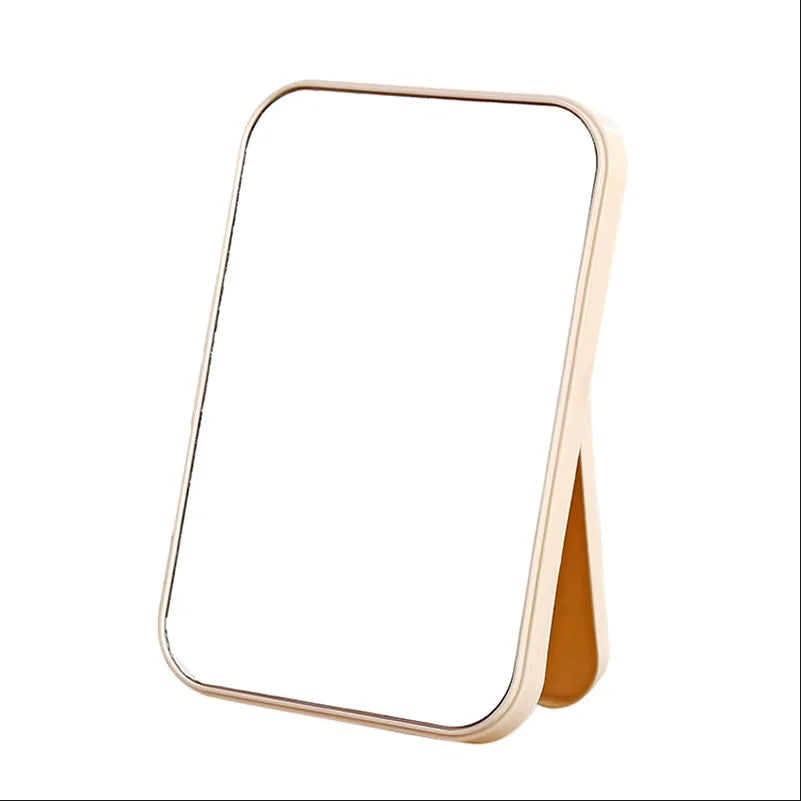 Portable Folding Cosmetic Mirror Simple Square Desktop Makeup Bedroom